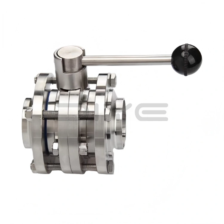 Sanitární 3dílný motýlový ventil